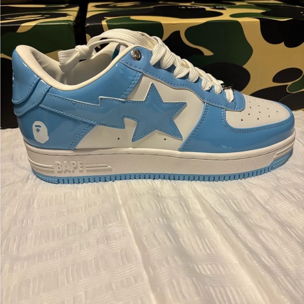 BAPE Kids' Blue and White Sneakers - Picture 3 of 7